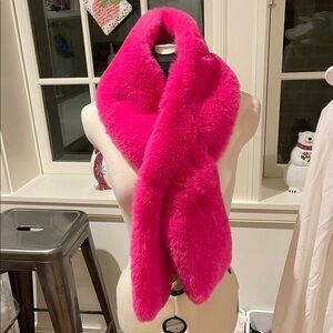 Surell Vibrant Pink Faux Fur Scarf